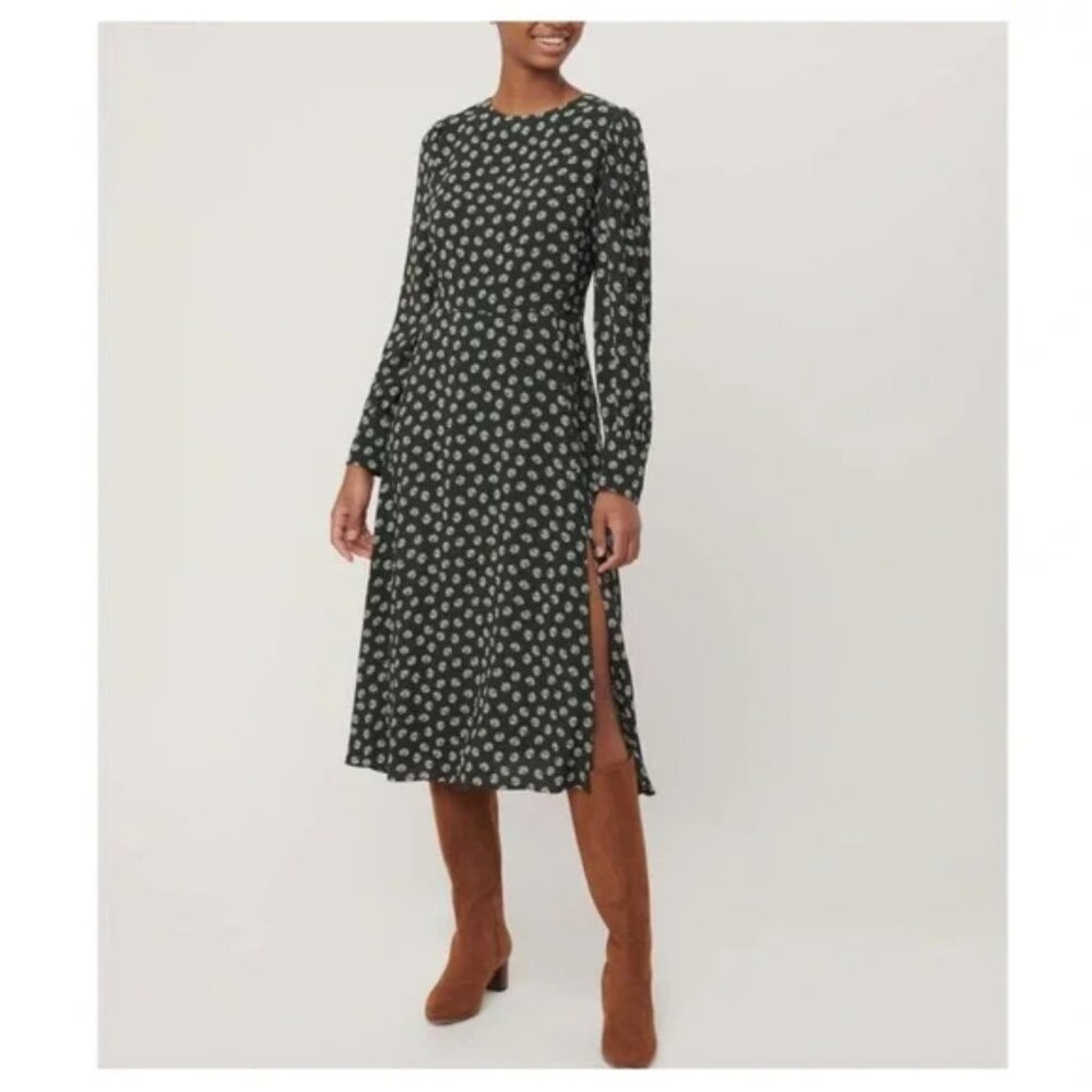 NWT Plus Size Loft dress dark green w/white floral size 18